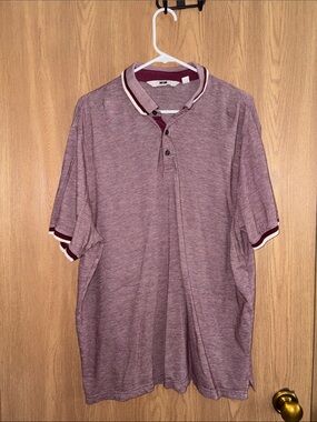 Joseph Abboud Heather Maroon Polo with Contrast Trim